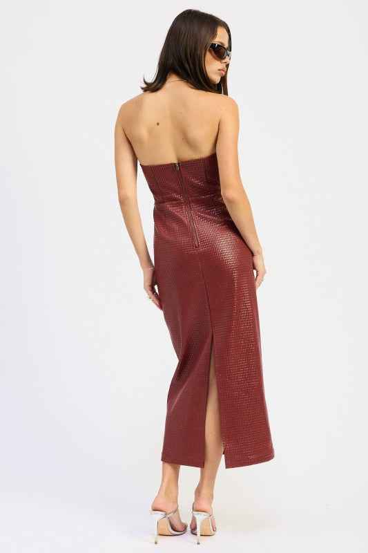 CHINTZ TEXTURED TUBE MIDI DRESS