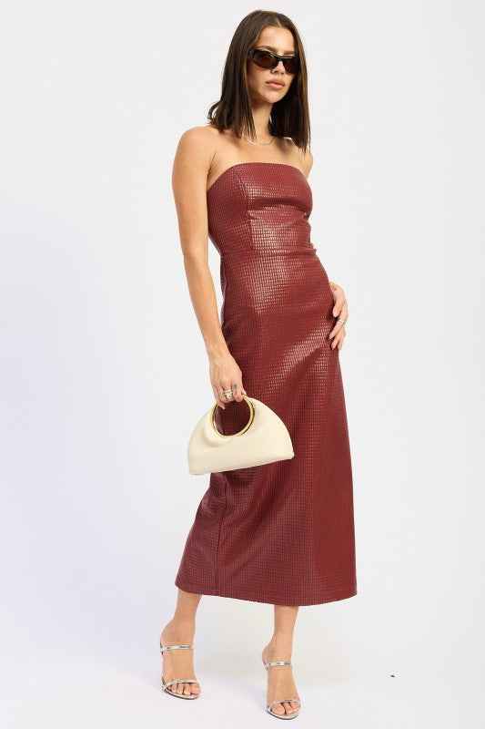 CHINTZ TEXTURED TUBE MIDI DRESS