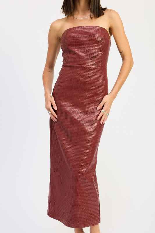 CHINTZ TEXTURED TUBE MIDI DRESS