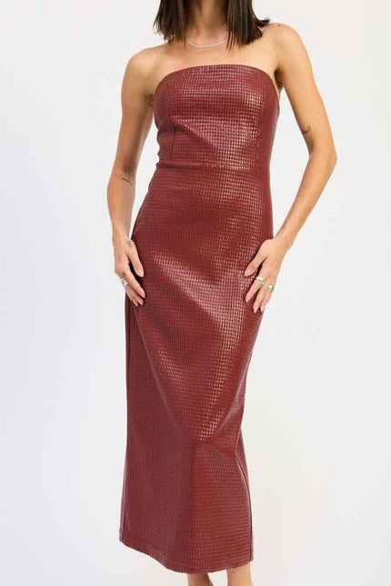 CHINTZ TEXTURED TUBE MIDI DRESS