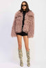 SHAGGY FAUR FUR COAT WITH COLLAR