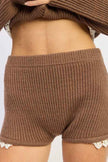 SWEATER MICRO SHORTS WITH LACE DETAIL