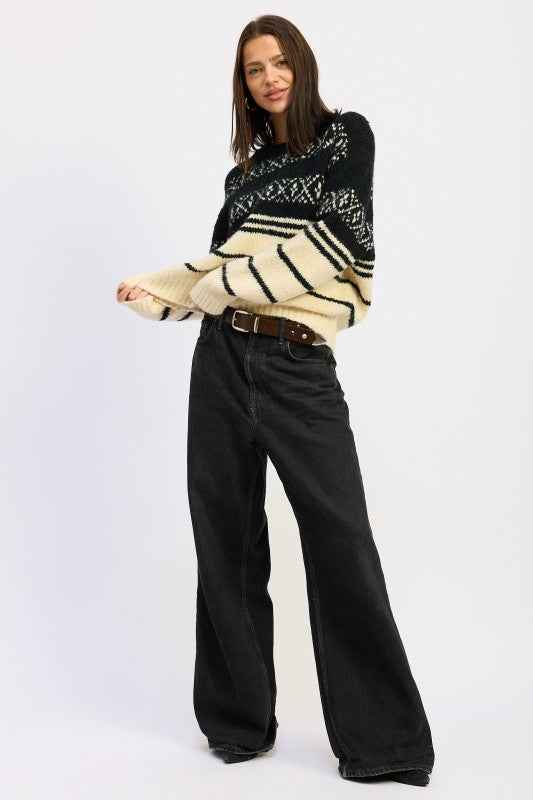 FAIR SLE STRIPED OVERSIZE SWEATER