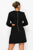 Elegant Cut Out in Long Sleeve Mini Dress