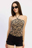HALTER ZEBRA BURNOUT TOP