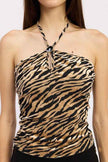 HALTER ZEBRA BURNOUT TOP