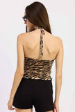 HALTER ZEBRA BURNOUT TOP