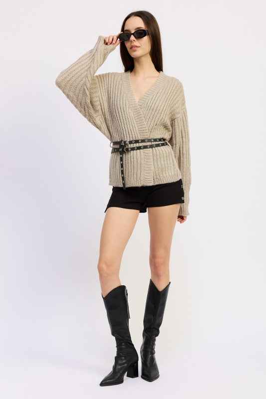 WRAPPED CARDIGAN WITH BELT
