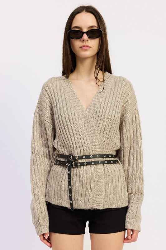WRAPPED CARDIGAN WITH BELT
