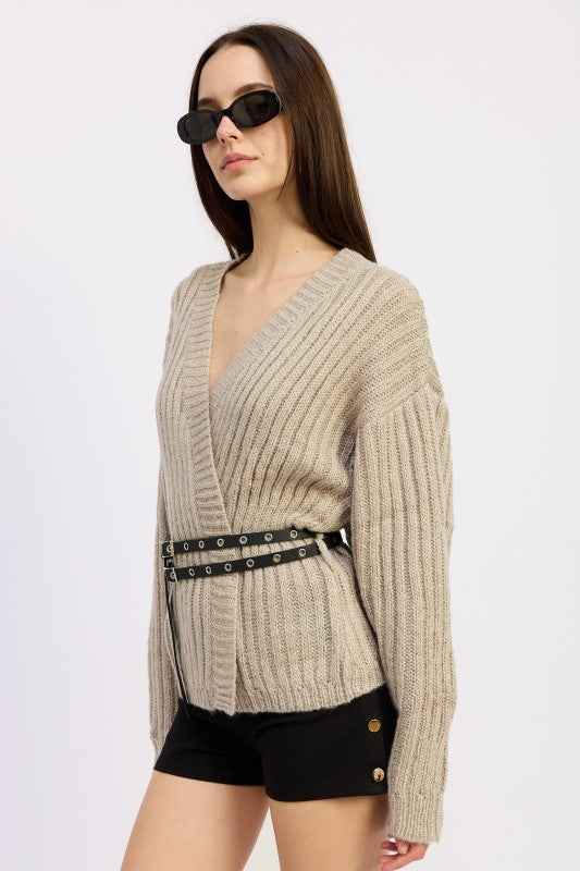 WRAPPED CARDIGAN WITH BELT