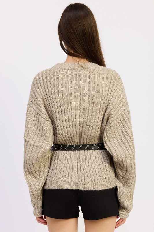 WRAPPED CARDIGAN WITH BELT