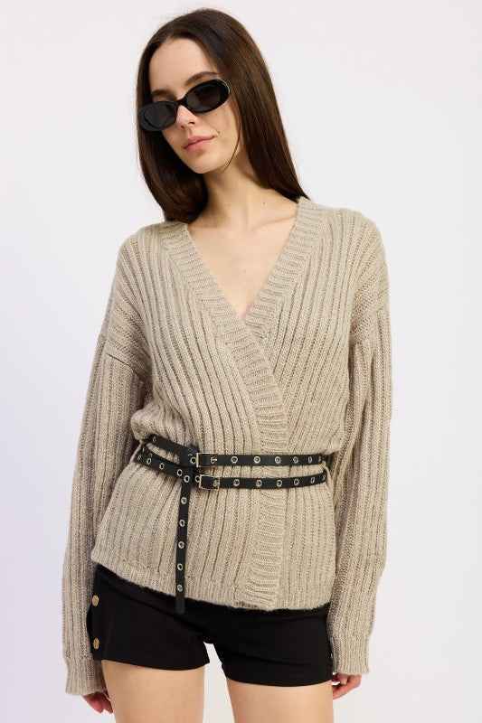 WRAPPED CARDIGAN WITH BELT