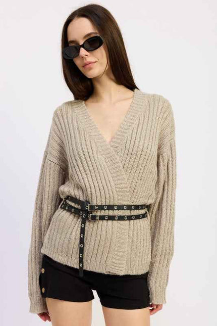 WRAPPED CARDIGAN WITH BELT