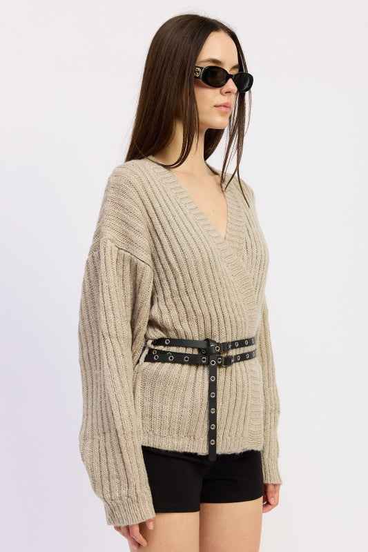 WRAPPED CARDIGAN WITH BELT