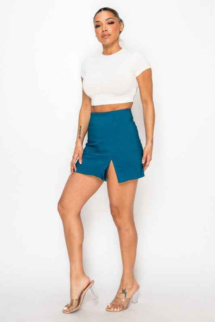 Classy & Dressy Solid High Waisted Skort