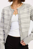 BUTTON DOWN STRIPED CARDIGAN
