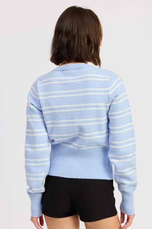 BUTTON DOWN STRIPED CARDIGAN