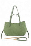 Faux Suede Multi Strap Tote Bag
