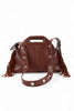 Leather Fringe Top Handle Convertible Shoulder Bag