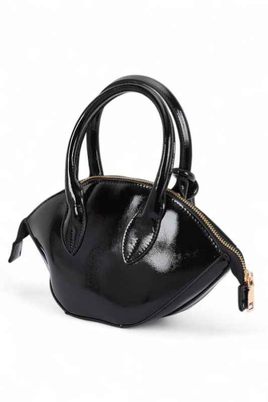 Patent Leather Top Handle Small Clutch