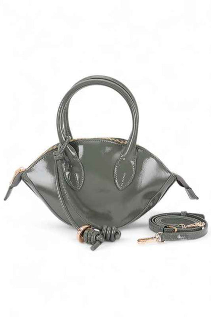 Patent Leather Top Handle Small Clutch