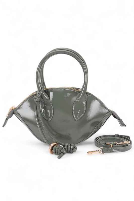 Patent Leather Top Handle Small Clutch