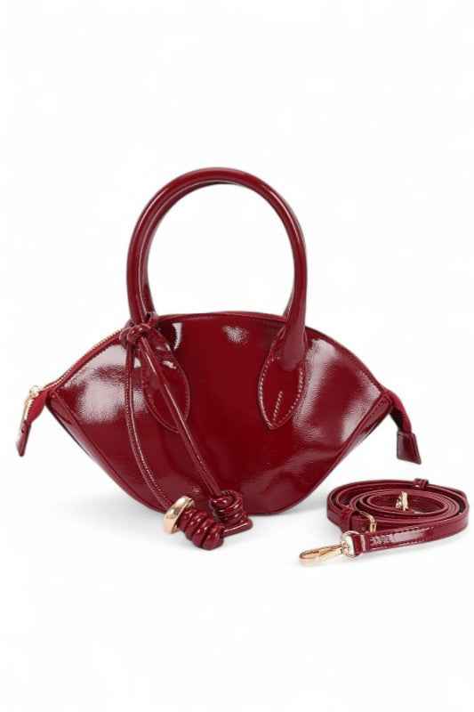 Patent Leather Top Handle Small Clutch