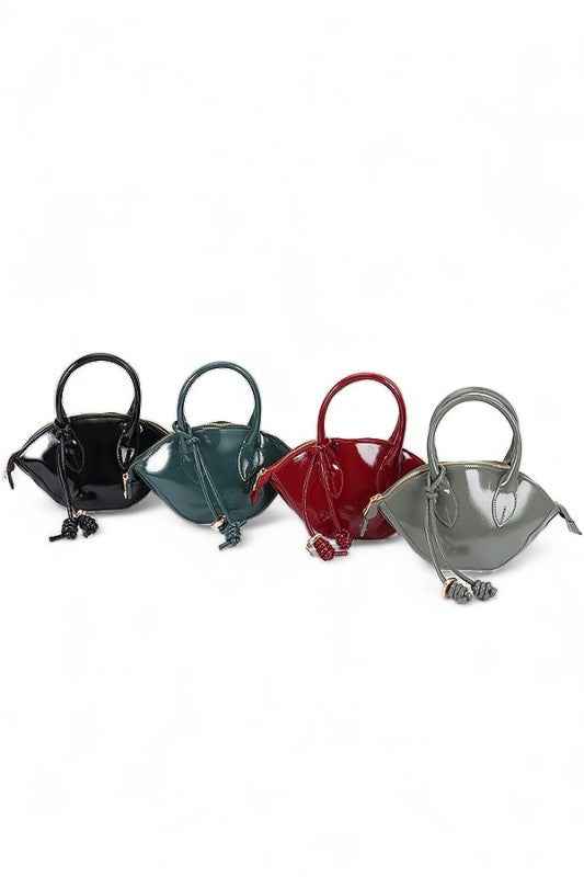 Patent Leather Top Handle Small Clutch