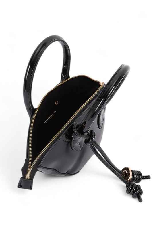Patent Leather Top Handle Small Clutch