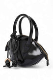Patent Leather Top Handle Small Clutch