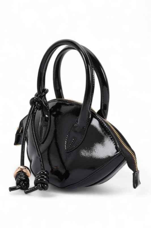 Patent Leather Top Handle Small Clutch