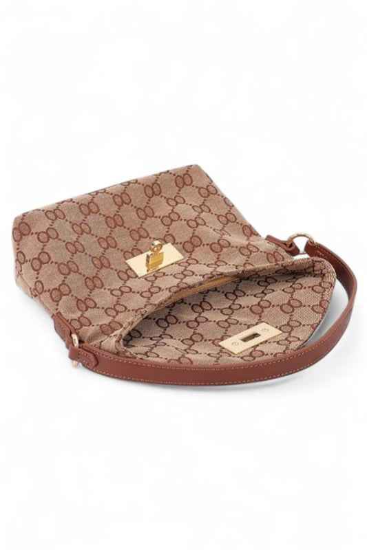 Iconic Jaquard Turn Lock Shoulder Bag