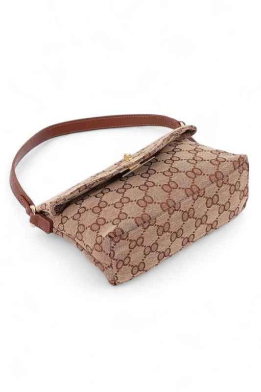 Iconic Jaquard Turn Lock Shoulder Bag