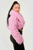 Pink Teddy Crop Jacket