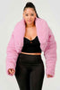 Pink Teddy Crop Jacket