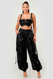 Black Utility Crop Top & Cargo Pant Set