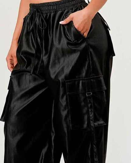 Black Utility Crop Top & Cargo Pant Set