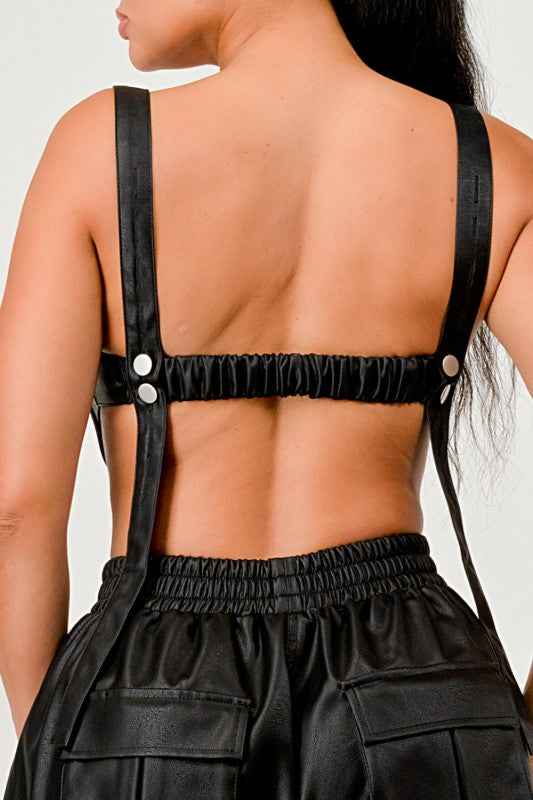 Black Utility Crop Top & Cargo Pant Set