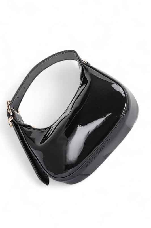 Patent Faux Leather Top Handle Swing Bag