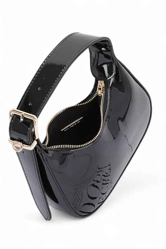 Patent Faux Leather Top Handle Swing Bag