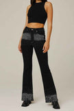 Rhinestone Boot Cut Jean in Black Denim