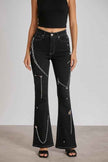 Bootcut Jeans with Chain and Star Embellishments