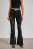 Bootcut Jeans with Chain and Star Embellishments