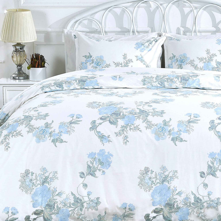 Jardin De Rose Printed Cotton Percale Duvet Set