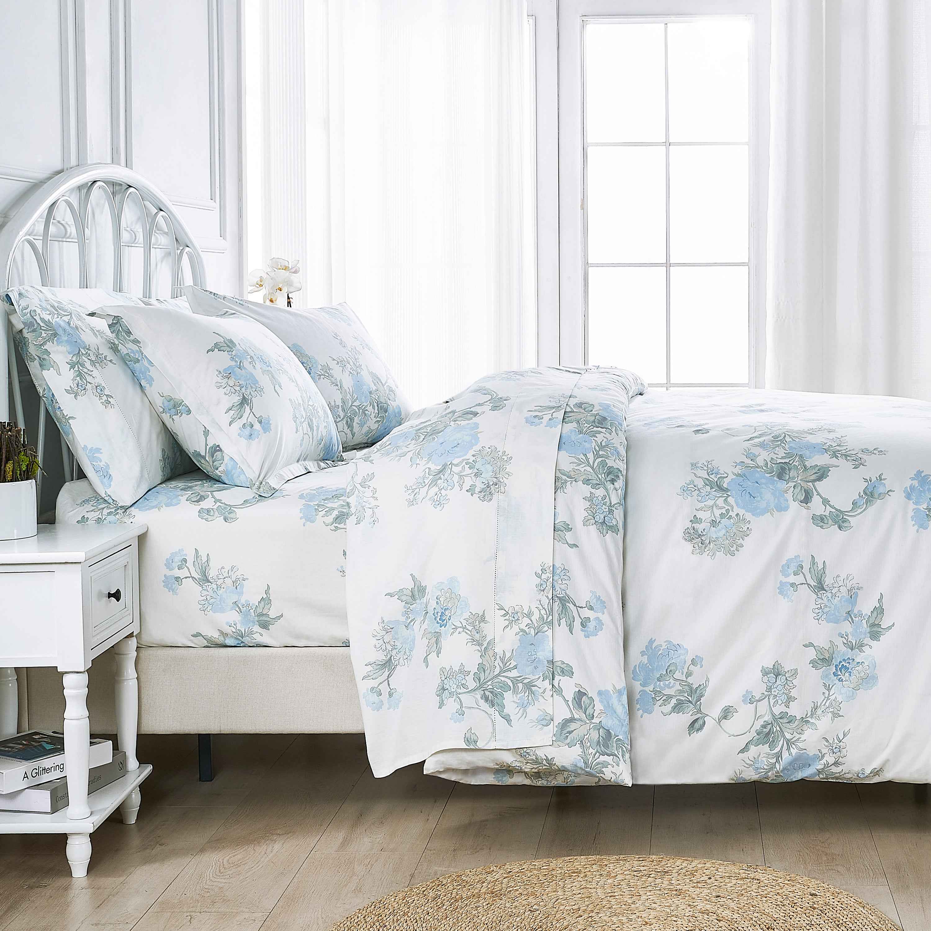 Jardin De Rose Printed Cotton Percale Duvet Set