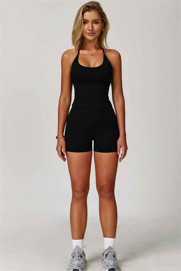 The Surge Halter Crop Top Shorts 2-Piece Set