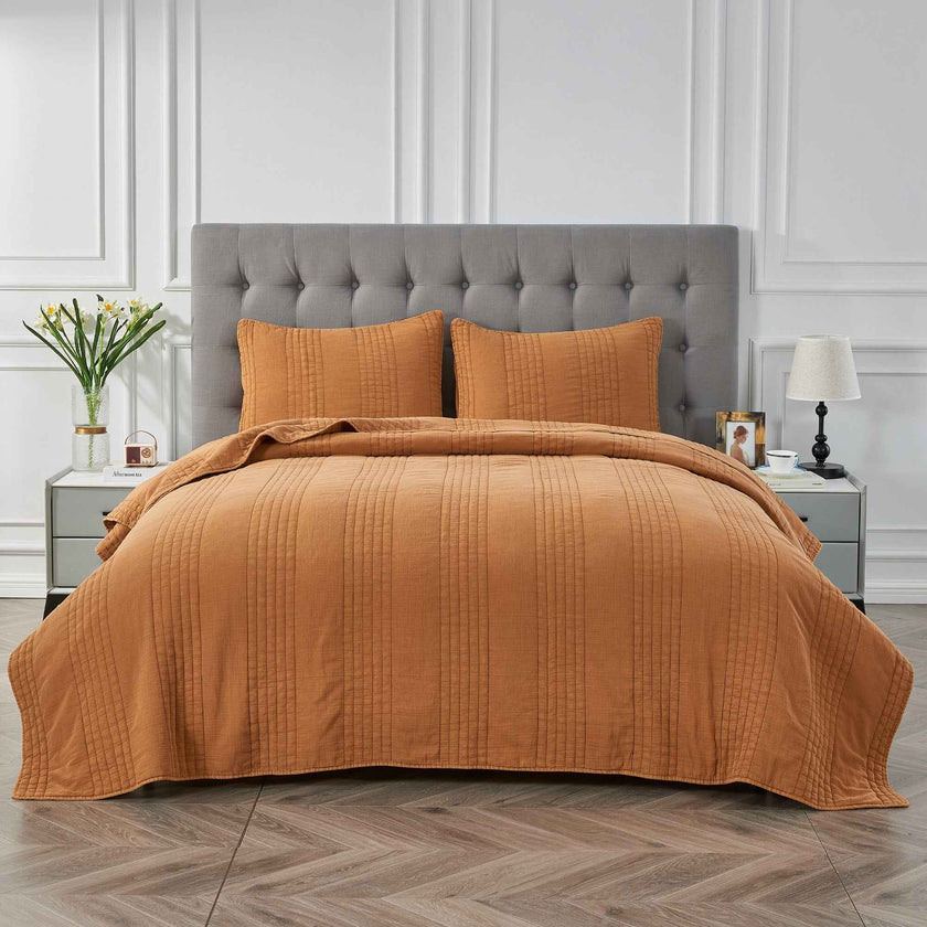 Stonewashed Cotton Quilt Set