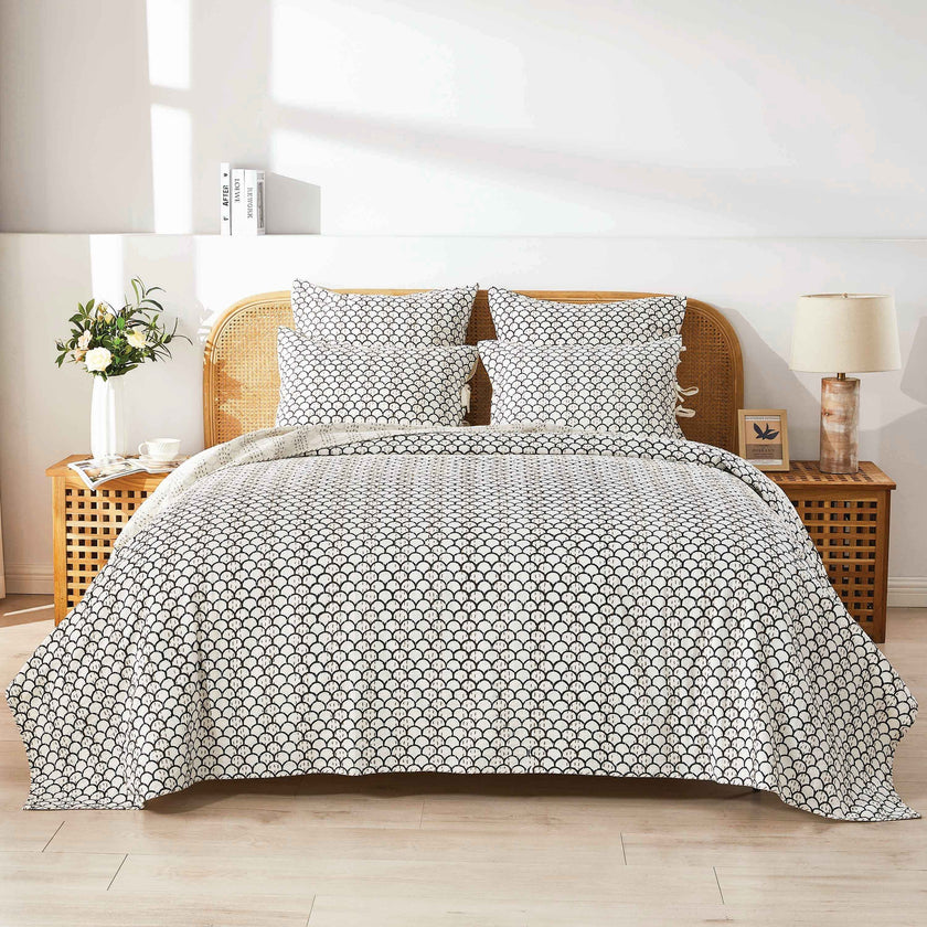 Hand Stitched Block Print Kantha Coverlets