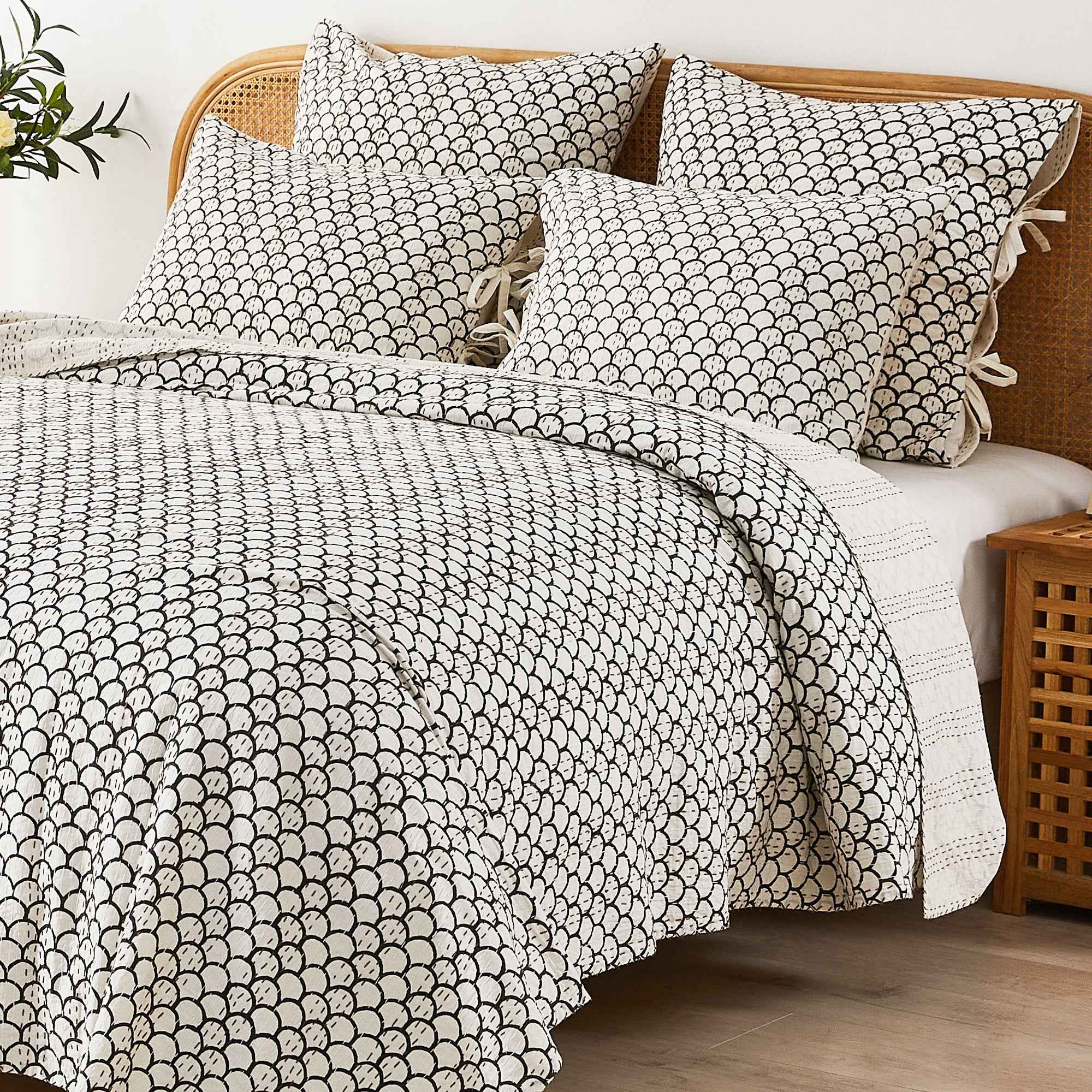 Hand Stitched Block Print Kantha Coverlets