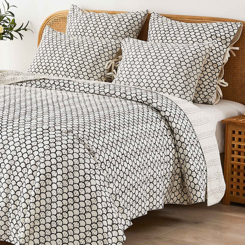 Hand Stitched Block Print Kantha Coverlets